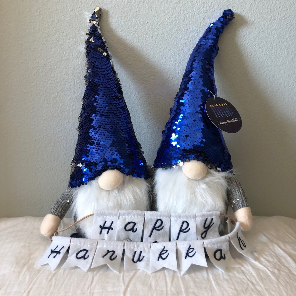 HANUKKAH Gnomes Holiday Home Decor Blue